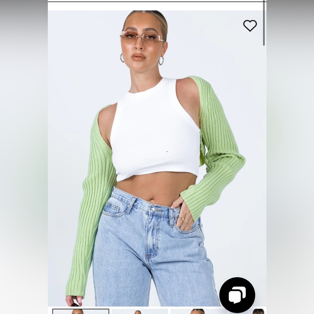 Princess Polly green bolero jacket